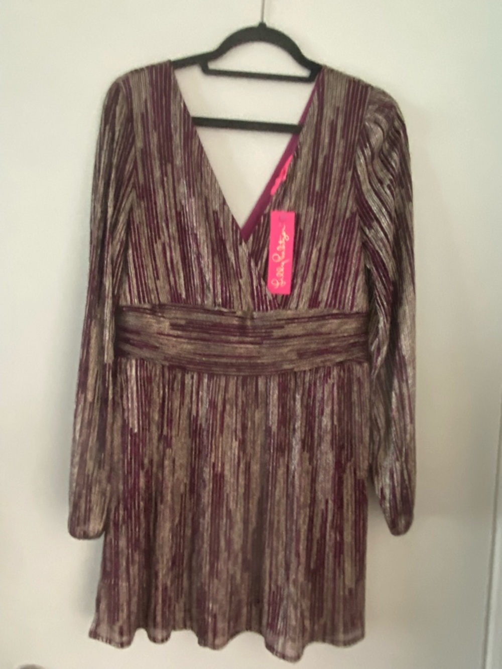Lilly Pulitzer Metallic Burgundy and Gold Mini Dress